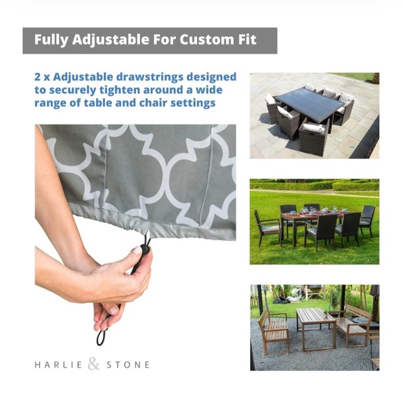 Harlie & Stone Rectangle Patio Table Cover, Heavy Duty Outdoor Table Covers. - Picture 4 of 5